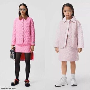 Burberry 14Y Big Kids Pink Check Quilted Jacket